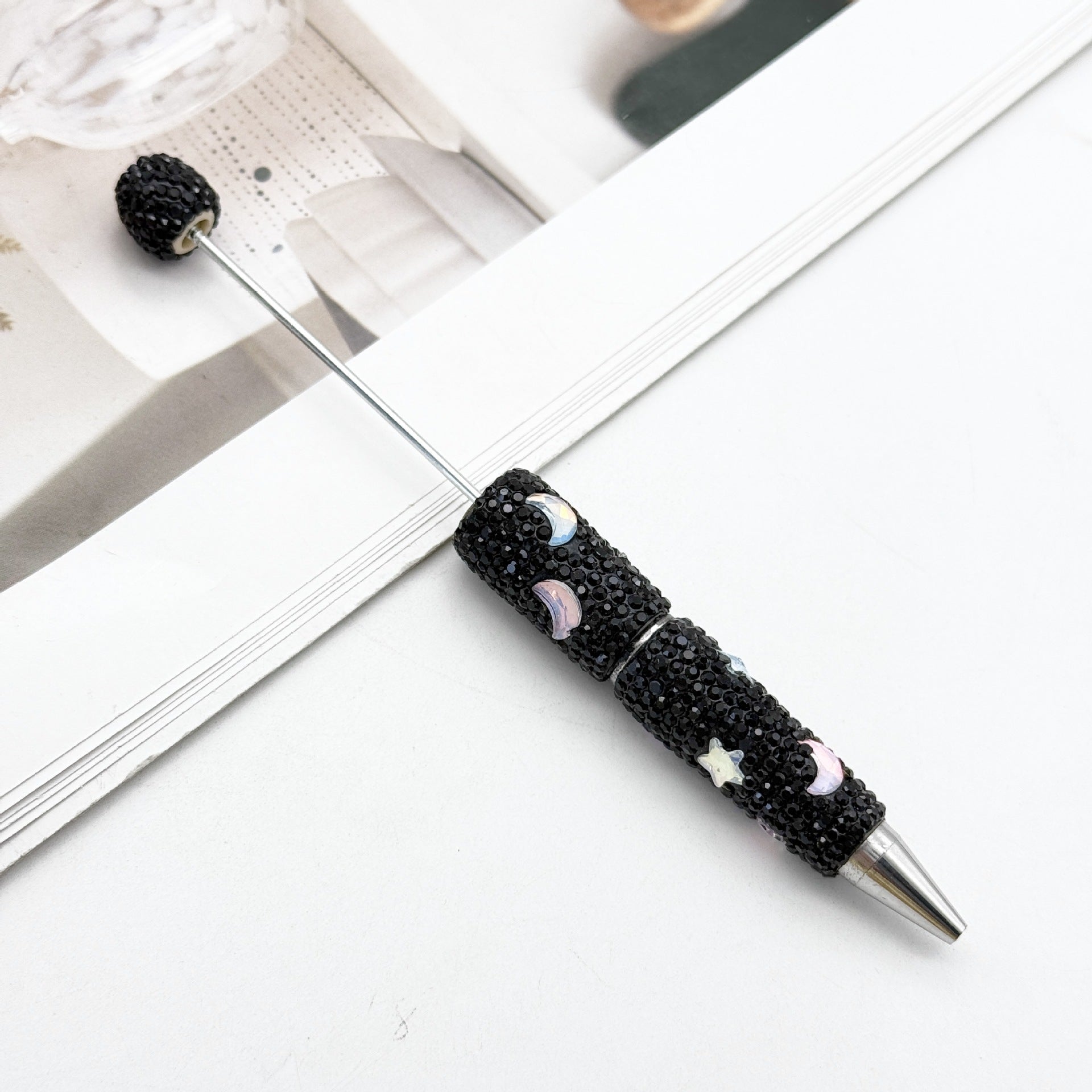 Wholesale DIY star moon mocha full diamond bead pen